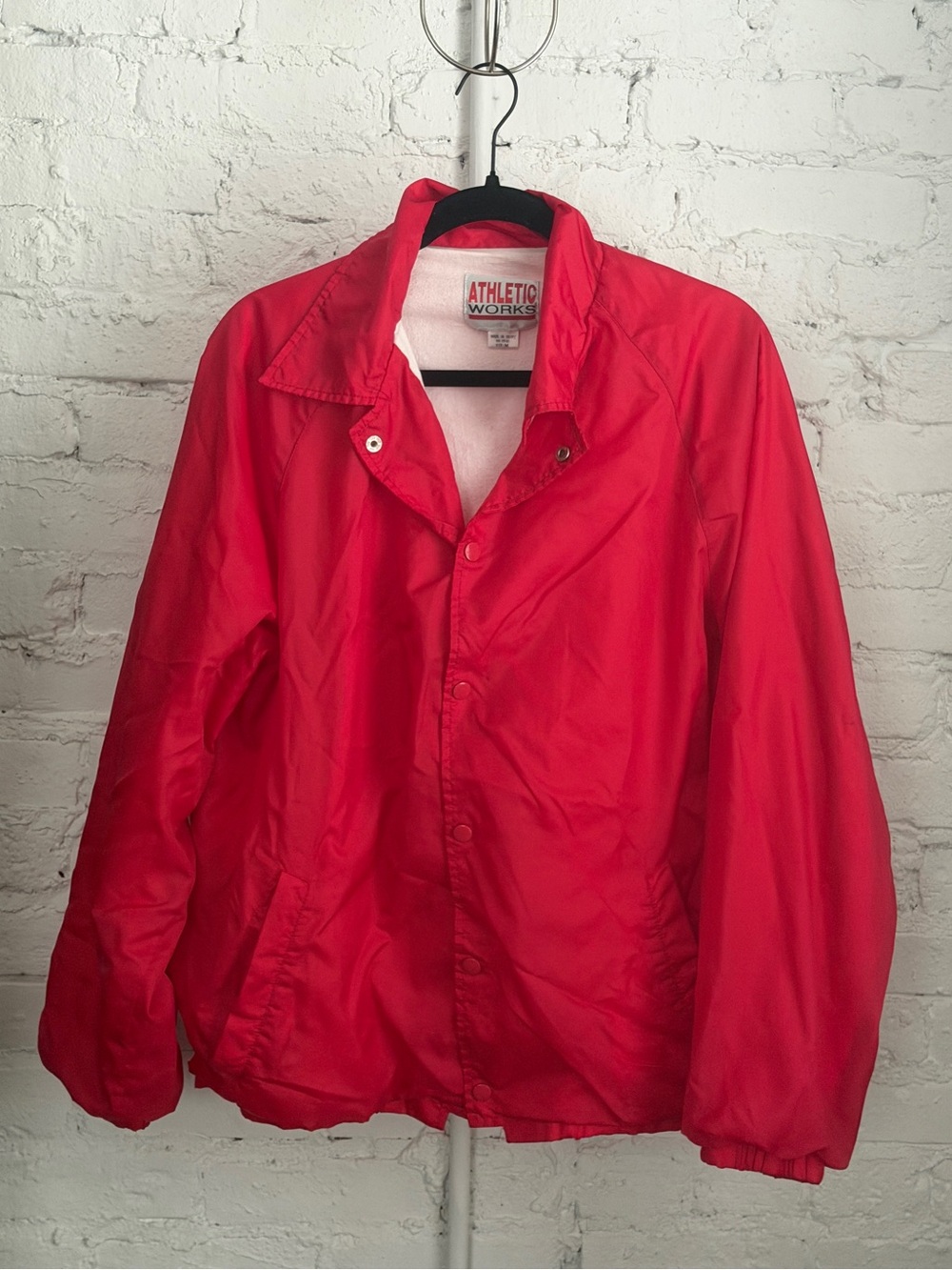 Vintage 80s/90s Athletic Works Red Coach Jacket